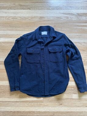 Everlane Navy Button-Up Shirt Jacket
